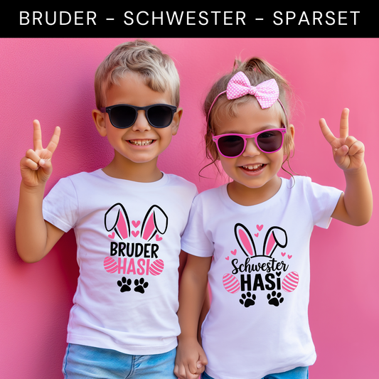 "Schwester und Bruder Hasi" T-Shirt Sparbundle