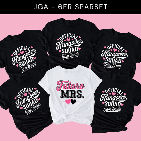 "Official Hangover Squad" T-Shirt Sparbundle 6 Stück