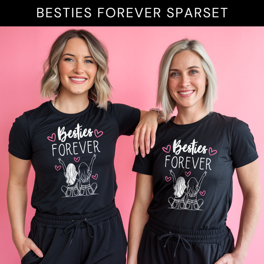 "Besties Forever" T-Shirt Sparbundle Schwarz