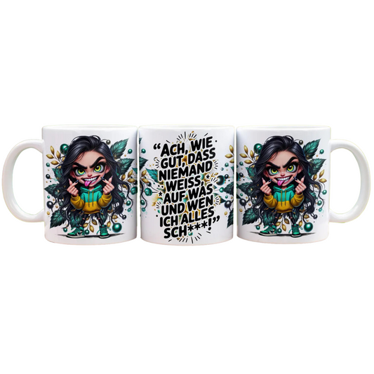 Ach wie gut das niemand weiss  - Panorama Tasse Weiß