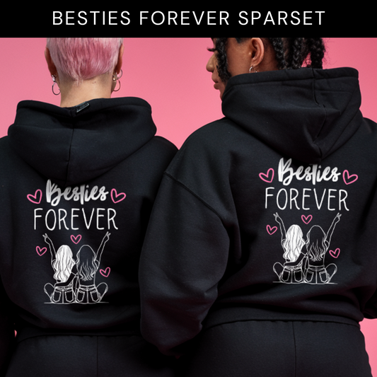 "Besties Forever" Hoodie Sparbundle Schwarz