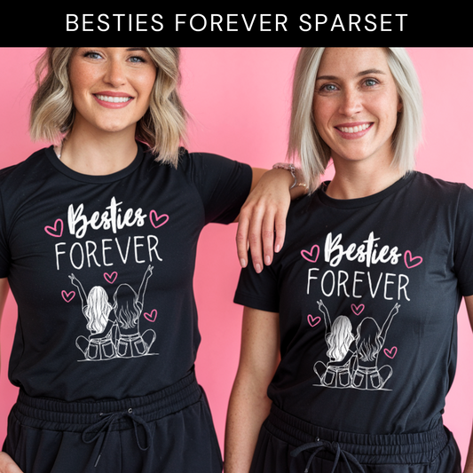 "Besties Forever" T-Shirt Sparbundle Schwarz