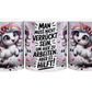 Man muss nicht verrückt sein um hier zu arbeiten aber es hilft  - Panorama Tasse Weiß