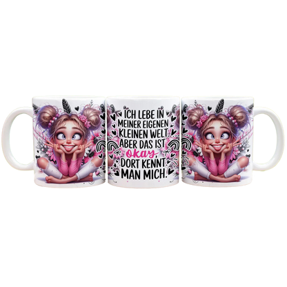 Ich lebe in meiner eigenen kleinen Welt  - Panorama Tasse Weiß