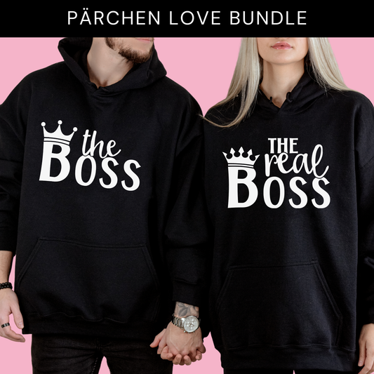 "Wer ist hier der Boss?" Frontprint Hoodie Sparbundle