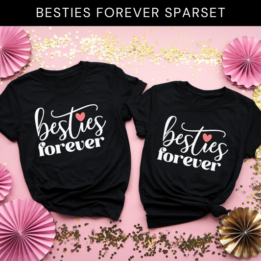 "Besties forever  Schwarz T-Shirt Sparbundle