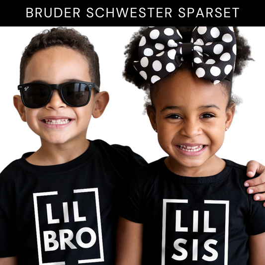 "Black and White Bruder und Schwester" T-Shirt Sparbundle