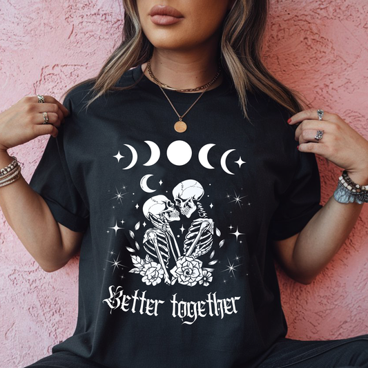Better together Skull Liebe  - Damen Premiumshirt